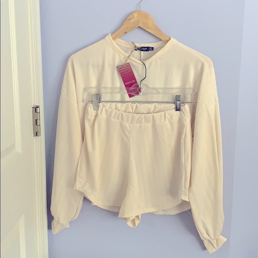 Cream loungewear short set